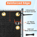 iCover 6x12ft Privacy Screen Fence, Outdoor Fencing Panels, Garden Windscreen Mesh Shade Sail Net Barrier, Include Reinforced Bindings and Brass Grommets Cable Zip Ties, Black