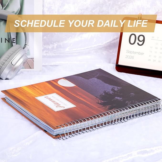 CAGIE 2026 Monthly Planner: 12 Months Jan 2026 - Dec 2026 Calendar Planner Weekly and Monthly 8.5" x 11" Large Spiral Planners for Women Hourly Daily Yearly Agenda with Tabs Stickers, Stone