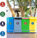 4PCS Recycle Stickers for Trash Bins,Self-adhesive Waterproof Trash Recycle Stickers, Recycling Labels for Trash Can for Home, Office, Apartment, Hotel, School and Public Area