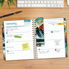 HARDCOVER 2026 Planner, 8.5"x11": 14 Months (November 2025 - December 2026), Daily Weekly Monthly Planner, Yearly Agenda, Bookmark, Pocket Folder and Sticky Note Set (Lake View)