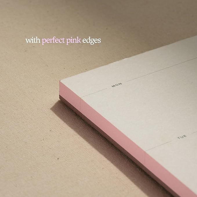 Weekly To-Do List Notepad – Desk Pad for Work and Study, Pink, 11.7x8.3 Inches