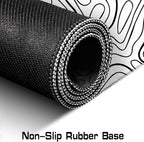 Wave Pattern Laptop Anti Slip Mouse Pad, Office Accessories Decorative Stitching Edge Gaming Mouse Pad 34.5x15.7 Inches