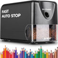 AFMAT Heavy Duty Electric Pencil Sharpener, Classroom Pencil Sharpeners for 6-11mm No.2/Colored Pencils, Auto Stop, Sharp Point, Save Pencils, Teachers Must Haves PSX3