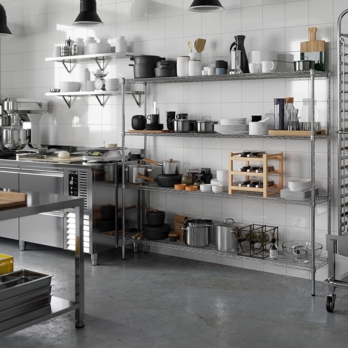 Regal Altair 14" Deep x 72" Wide x 64" Height Wire Shelving Kit | 4-Tier | NSF Commercial Storage Rack Unit