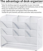 Marbrasse Mesh Desk Organizer, Multi-Functional Pen Holder, Pen Organizer for desk, Desktop Stationary Organizer, Storage Rack for School Home Office Art Supplies (White - Mesh Pen Holder)