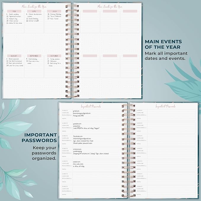 PLANBERRY Large Hourly Schedule Planner Premium – Undated Organizer for Productivity, Time Management & Budget, 8x10.4″ (Ocean Depths)