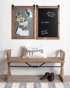 Kate and Laurel Cates Modern Farmhouse Barn Door Wood Framed Galvanized Metal Magnetic Memo Board, Rustic Brown