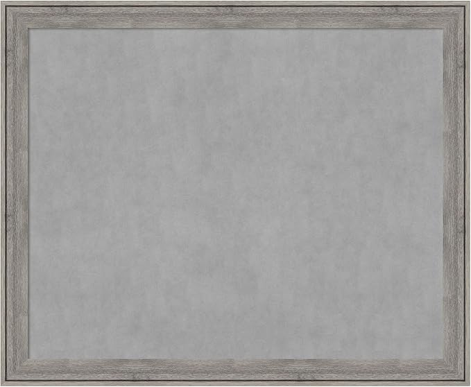 Amanti Art Grey Framed Magnetic Board 37x45 X-Large Vision Board for use with Magnets, 100% Metal Sheet to Display Items as Office Decor or for Home Organization in mudroom, Kitchen or Kids Room