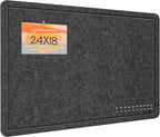 Lightomorrow Bulletin Board, 24x18 inches Decorative Felt Pin Board, Cork Board Alternative for Wall, Foldable Photo Board Self-Adhesive Vision Board Mood Board with 20 Pushpins-Dark Gray