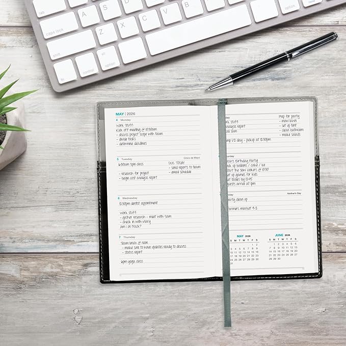2026 Pocket Planner/Pocket Calendar, 3.5"x6": Includes 14 Months (November 2025 - December 2026) / 2026 Weekly Planner/Weekly Agenda/Monthly Calendar Organizer (Gray/Black)