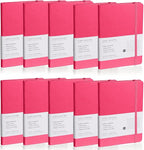 EMOMAS Lined Journal Notebook, 10Pack Hardcover Notebook for Men & Women – Journals for Writing, Work, School, Home & Daily Notes, 160 Pages – Medium A5, 5.7"x8", 100 gsm Thick Paper (Rose Red)