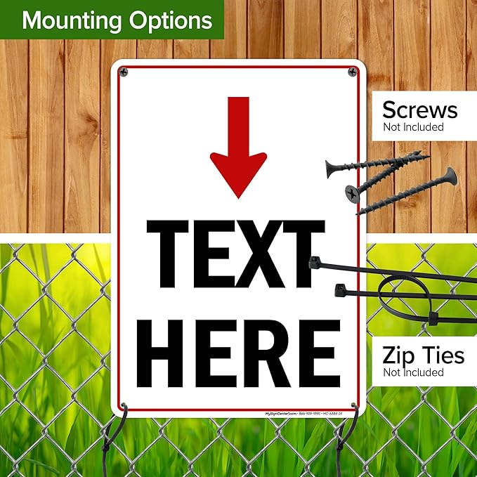 Custom Arrow,Custom Directional Sign, Arrow Down Sign, 10x14 Inches, Rust Free .040 Aluminum, Fade Resistant, Made in USA by My Sign Center