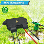 DIQIMIAQ Medium Outdoor Electrical Box(inner 10.3*4.8*3.1inch) With Waterproof shield, Waterproof Extension Cord Cover w/6 Cable , Weatherproof Connection Box Protect for Plug,Connector (Black, 1PCS)