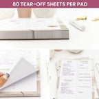 bloom daily planners Timed Work & Personal To Do List Planning Pad - Undated Tear-Off Hourly Checklist Notepad Appointment Organizer - 6" x 9" - Brushed Beige