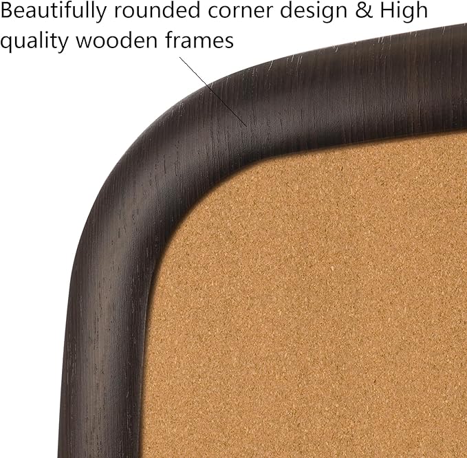 INDY VAC Cork Board for Walls with Frame Bulletin Board 18.5" x30" Decorative Hanging Pin Board for Office & Home Decor, Home School Message Board or Vision Board