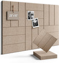 Fluxynara Felt Bulletin Board Tiles -28"x18" with 40 Adhesive Tabs, Cork Board Alternative for Office Decor, Push Pin Board Wall Organizer 6-Pack (Taupe)