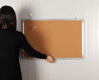 Cork Board Set for Wall - Bulletin Corkboard 30 x 20 in with 10 Thumb Tacks - Wall Hanging Message Memo Pin Board Tackboard Organizer for Home, Office, Desk and Cubicle (30x20 in)