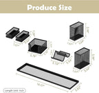 SUPEASY Pen Holder for Desk, 6 Piece Mesh Desk Organizer set for Office Organization with Mail Organizer, Letter Phone Holder, Sticky Notes Caddy Storage, Black