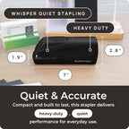 EcoElectronix Portable Automatic Electric Stapler Pro - 30 Sheet Capacity, Quiet Operation, Jam-Free and Easy Reload - AC Adapter/Battery Powered, (Black)