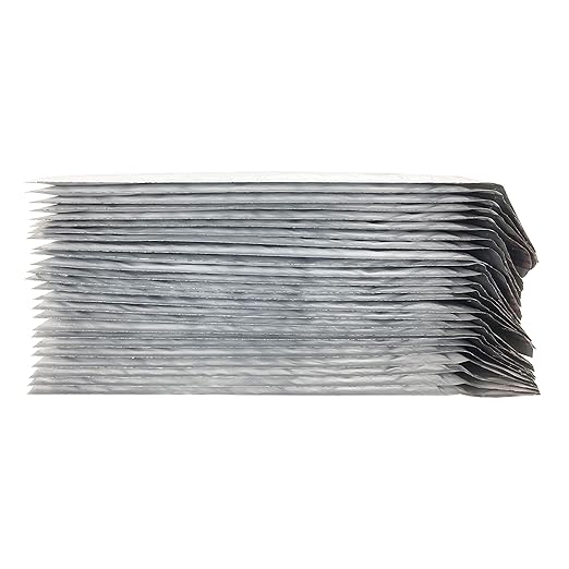 Amazon Basics Poly Self-Seal Bubble Mailer, 10.5" x 16" (Internal Size - 10.25" x 15"), 25-Pack, White/Grey
