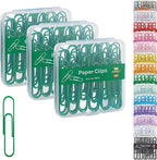 NEEWAY Colorful Large Paper Clips, 2 Inch Jumbo Paper Clips, 150 Count, 3 Pack of 50 (Green)