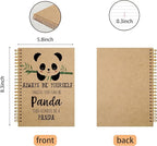 VNWEK Cute Panda Always Be Yourself Unless You Can Be a Panda Spiral Notebook Journal 5.5 x 8.3 inches,Panda Themed Lined Hardcover Spiral Notebook,Gifts for Panda Lovers kraft paper