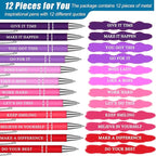 Zonon 12 Pcs Inspirational Pens Bulk Funny Ballpoint Pen with Stylus Tip Motivational Gifts for Valentine's Day Teacher Coworkers Nurse School Office Supplies(Pink Purple Colors,Boss Lady)