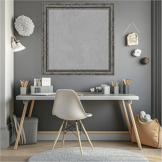 Amanti Art Black Framed Magnetic Board 28x28 Medium Vision Board for use with Magnets, 100% Metal Sheet to Display Items as Office Decor or for Home Organization in mudroom, Kitchen or Kids Room