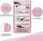 EasyPAG 8 Pocket Mesh Wall File Organizer, Hanging Paper Folder Holder with Classify Label, Vertical Wall Mount Mail Organizer for Office Home Classroom, Pink