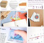 200 Pieces Push Pins Set, 5 Types Purple Thumb Tacks Cute Decorative Push Pins for Wall Cork Board Bulletin Boards with Storage Box