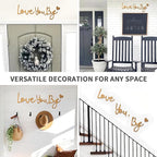 Wall Decor Gold Love You Bye Sign Hallway Entryway Door Wall Art Boho Decor Wood Home Decor Express Love and Warm for Your Family Lover Halloween Thanksgiving Christmas Above Door Topper Decoration