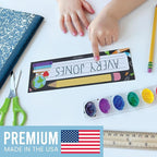 Desk Name Tags for Classroom -25 Student Name Plates for Classroom Kindergarten, Preschool, 1st, 2nd & 3rd Grade, 9x3 Teacher Nameplates for Student Desks & Cubbies, Chalkboard Nametags
