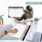 Desk Calendar 2026, 21 Months Calendar Runs from October 2025 to June 2027 - Large 17" x 12" Desktop/Wall Monthly Planner for Home School, or Office - Checkered