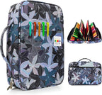 YOUSHAERS 300 Slots Pencil Case - Color Pencil Case Organizer Pen Case with Multilayer Holder for Prismacolor Colored Pencils & Gel Pen (Leaves)