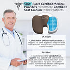 ComfiLife Premium Gel & Memory Foam Seat Cushion – Doctor Recommended Office Chair Cushion, Car Seat Cushion – Chair Cushions for Back & Sciatica Pain Relief – Seat Cushions for Office & Desk (Brown)