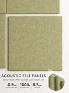 Bumusty Large Cork Board 36"x24" Alternative - 6 Pack Felt Wall Tiles with 40 Safe Removable Adhesive Tabs, 30 Pushpins, Cork Boards for Walls Pin Board Bulletin Board Office Decor (Olive Green)
