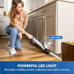 Vacmaster Pet Hair Cordless Hand Vacuum with Motorized Nozzle, 2-Speeds, LED Light, for Home & Car, Dusting Brush, Precision Nozzle, and Crevice Tool