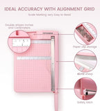 Paper Trimmer, 12" Cutting Length Heavy Duty Paper Cutter with Safety Protection and Blade Lock, Paper Cutter 12 Sheets, Cardstock/Laminate