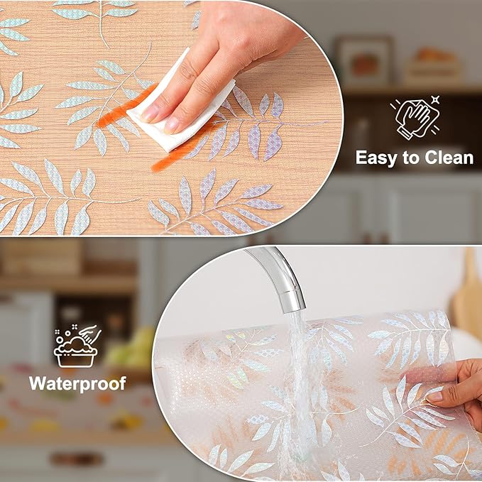 Cooyes Shelf Liner – Premium Non-Adhesive Cabinet & Drawer Liner for Kitchen – Waterproof Shelf Paper with Modern Pattern – Durable EVA Cabinet Mat – Easy to Cut （24" W x 120" L）