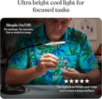 Brightech LightView Pro Flex 2 in 1 Magnifying Desk Lamp, 2.25x Light Magnifier, Adjustable Gooseneck Magnifying Glass with Light for Crafts, Reading, Close Work