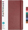 PAPERAGE Softcover Lined Journal Notebook (Burgundy), 176 Pages, Large B5 College Ruled Notebook, 7.5 inches x 9.8 inches - 100 GSM Premium Paper, Soft Vegan Leather Journal for Home, Work & School