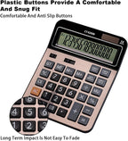 HIHUHEN Large Computer Electronic Calculator Counter Solar & Battery Power 14 Digit Display Multi-Functional Big Button for Business Office School Calculating (HY-9200B)