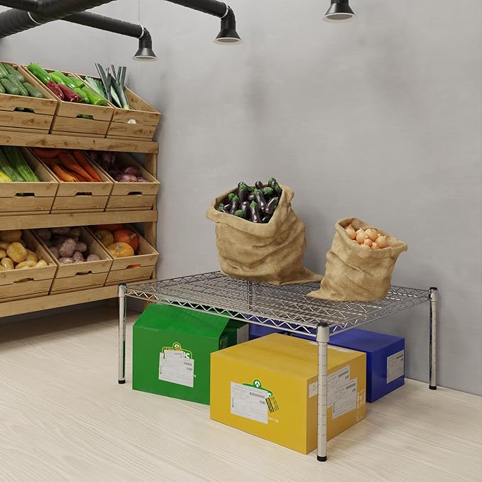 Regal Altair 30''W x 36''L x 14''H Chrome Plated Wire Dunnage Rack | Off The Floor Storage