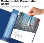 Dunwell Presentation Binder 48-Pocket, Displays 96 Pages, 8.5x11 Portfolio Binder with Plastic Sleeves, Storage and Organizer for Documents, Photos, Kids Artwork, Projects, Recipes (Blue)