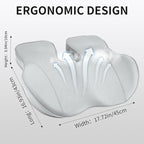 EARJIA Memory Foam Seat Cushion for Office Chair Seat Cushions for Long Sitting Tailbone Pain Relief Anti-Slip Bottom & Removable Leather Cover for Car Gaming Work