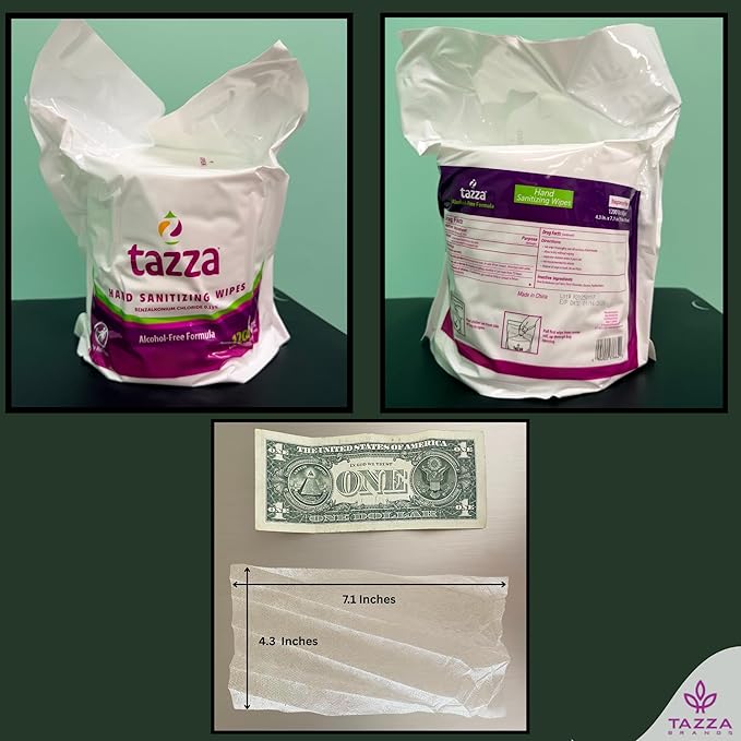 Tazza TAZZAWP1200 Wet Wipes - Bulk 4 x 1200 Ct, Durable Pre-Saturated Cleaning Gym Wipes. 1 penny a wipe!