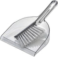 BSMstone Small Broom with Dustpan Combo Set Mini Broom and Brush Set Hand Sweeper for Cleaning Desk Office Kitchen Pet Nest (Transparent Grey)