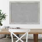 Amanti Art Silver Framed Magnetic Board 23x31 Medium Vision Board for use with Magnets, 100% Metal Sheet to Display Items as Office Decor or for Home Organization in mudroom, Kitchen or Kids Room