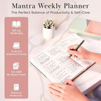 Mantra Planner 2026 Planner, Daily Journal & Gratitude Journal All-In-One with To Do List, Self Care Prompts & Habit Tracker - 5.8 x 8.3 - Pink