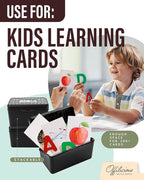 OFFILICIOUS Index Card Box 3x5 - Recipe Box with Manila Dividers & Stickers - Premium Index Card Holder Ideal as Business Card Organizer, Recipe Card Box, Index Card Organizer, Flash Card Holder